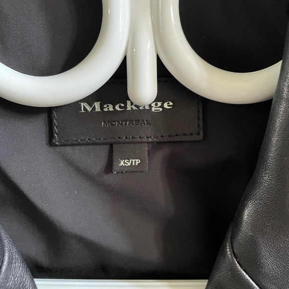 Black Leather Mackage Moto Jacket XS - Picture 2 of 7